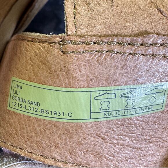 Bussola Tan Leather Cross Strap Heeled Sandals Women's Size 39 EU / 8.5 US - Picture 8 of 8